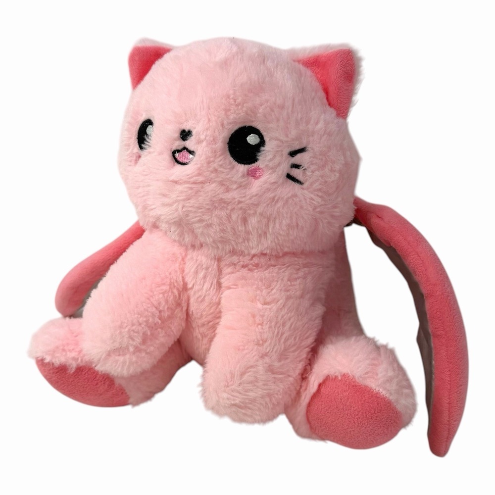 Ploofs Pink Cat‎ Bat Plush Stuffed Animal Kawaii Winged Kitty 7 inch